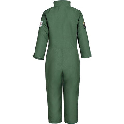 Phenas Kids Fighter Pilot Costume - Air Force Flight Suit Roleplay Dress Up with Aviator Accessories for Girls Boys