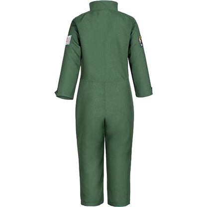 URSOFINE Kids Fighter Pilot Costume - Air Force Flight Suit Roleplay Dress Up with Aviator Accessories for Girls Boys