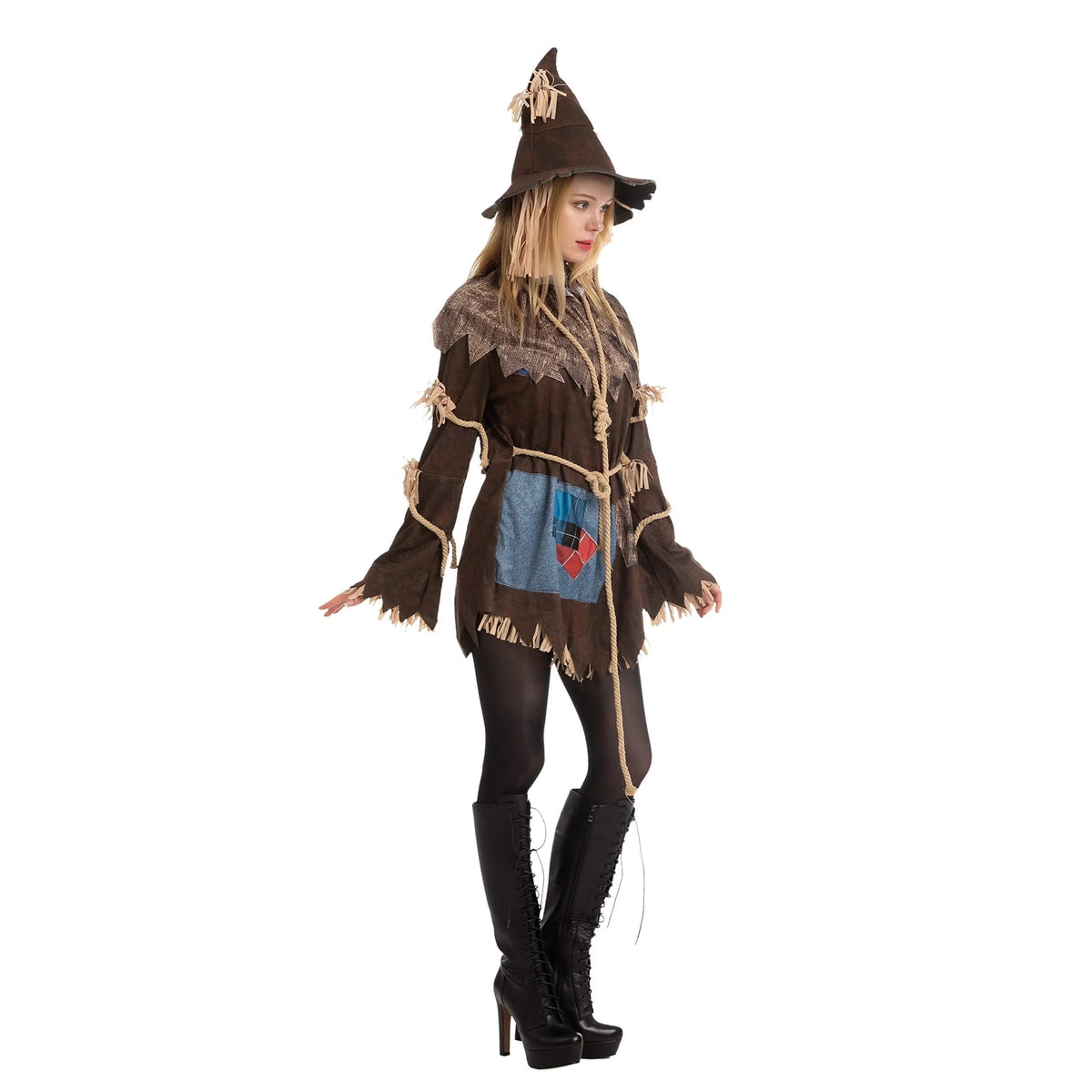 LOEL Scary Scarecrow Costume for Adult Women Halloween Dress up Party Cosplay