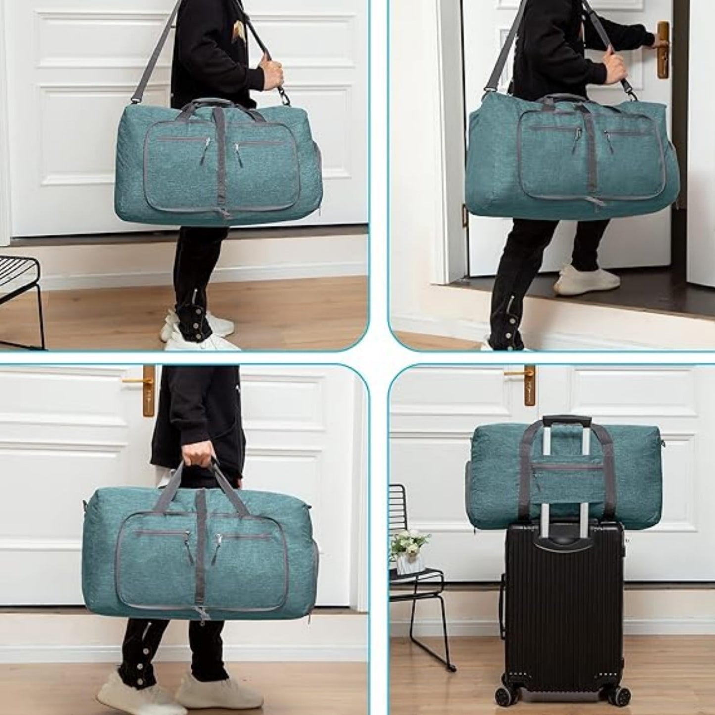 URSOFINE 115L/85L/65L Large Duffle Bag, Foldable Travel Gym Bag with Shoe Compartment, Lightweight Water Repellent Tear Resistant for Camping, Weekender, Overnight Travel