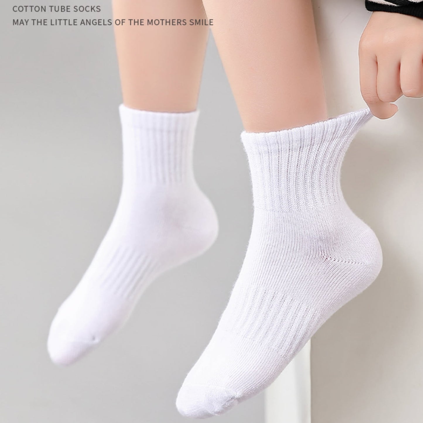 HAWEE 5/10/15 Pairs Kids Socks for Boys Girls 3-15 Years Toddler Crew Socks Multipack Athletic Socks, White