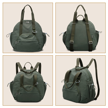 URSOFINE 2-in-1 Recycled Nylon Convertible Backpack Tote Purse for Women, Water-Resistant Handbag with Wet Pocket, Lightweight Foldable Daypack for Commute, College, Gym, and Weekend Travel