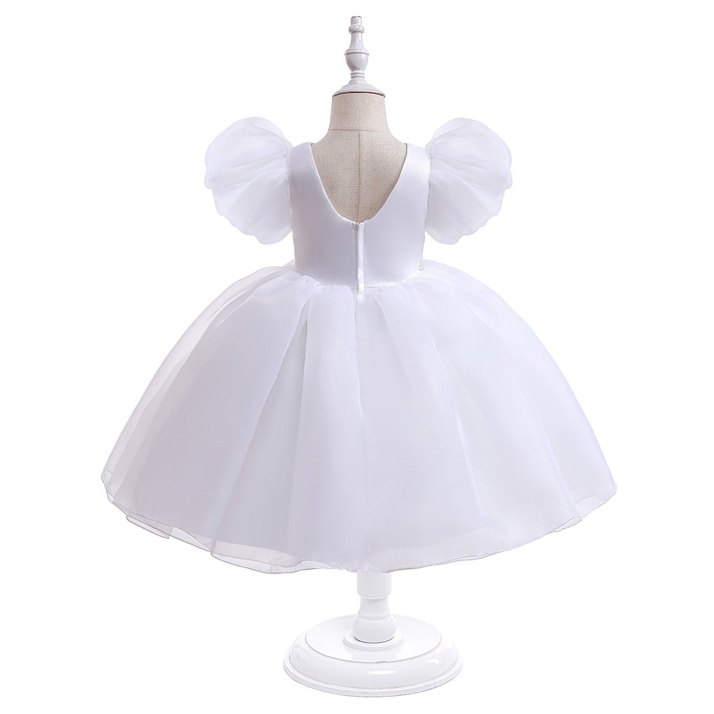 KAWELL Easter Dress for Girls Puff Sleeve Floral Dress Wedding Pageant Party Ball Gown Dresses