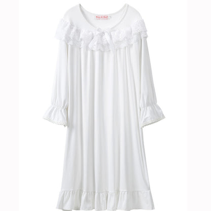 HuaAngel Girl's Nightgown Long Sleeve Princess Pajama Dress Soft Cotton Kids Sleepgown 3t-13 Years