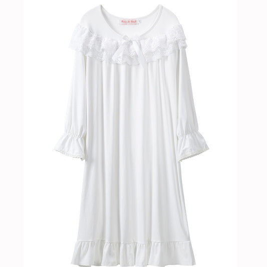 HuaAngel Girl's Nightgown Long Sleeve Princess Pajama Dress Soft Cotton Kids Sleepgown 3t-13 Years