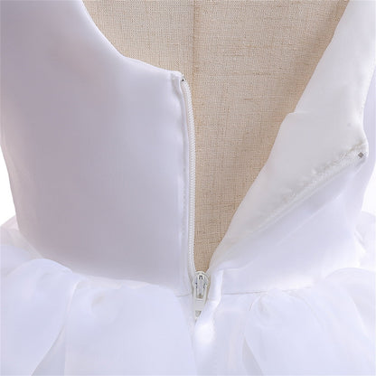 KAWELL Easter Dress for Girls Puff Sleeve Floral Dress Wedding Pageant Party Ball Gown Dresses