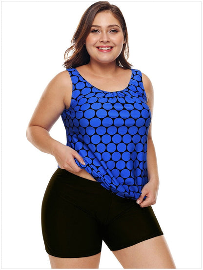 Women's Plus Size Swimwear Tankini Swimdress Two Piece Bathing Suit Tummy Control Swimsuit，Light Blue