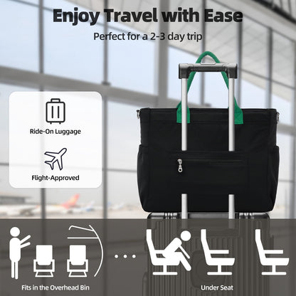URSOFINE Tote Bag for Women, Lightweight Crossbody Tote Handbag with Dry Pocket, Nylon Shoulder Bag with Detachable Shoulder Strap for Work, Travel, Daily Use