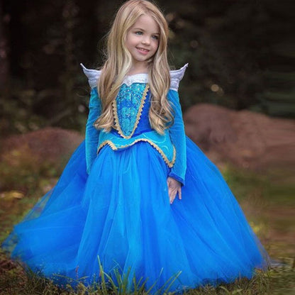 HAWEE Little Girls Princess Dress Cosplay Off Shoulder Pink Dress Halloween Fancy Dress Age 3-8Y