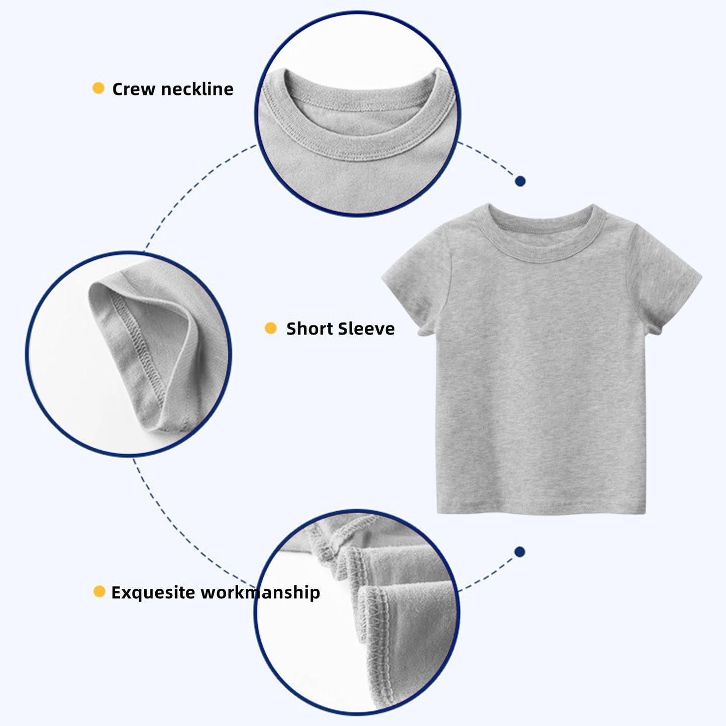 CHOYURME CHONYURM Toddler Girls Cotton Short Sleeve T-Shirt,Casual Daily Shirt for Kids,4-Pack,Sizes 2T-7T