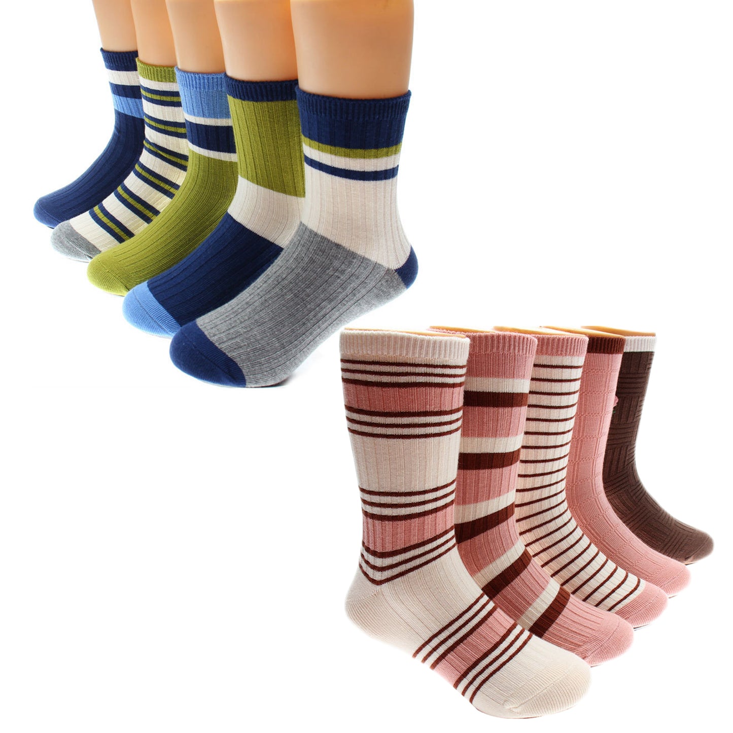 HuaAngel Boys Girls Socks 10 Pairs Long Socks Cotton Sports Socks 3-15Years
