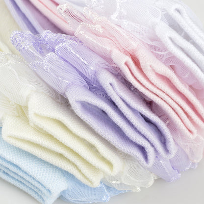 KAWELL 5 Pairs Toddler Baby Girls Ruffle Lace Socks Cotton Frilly Ankle Soft Dress children Princess Socks 2-15T