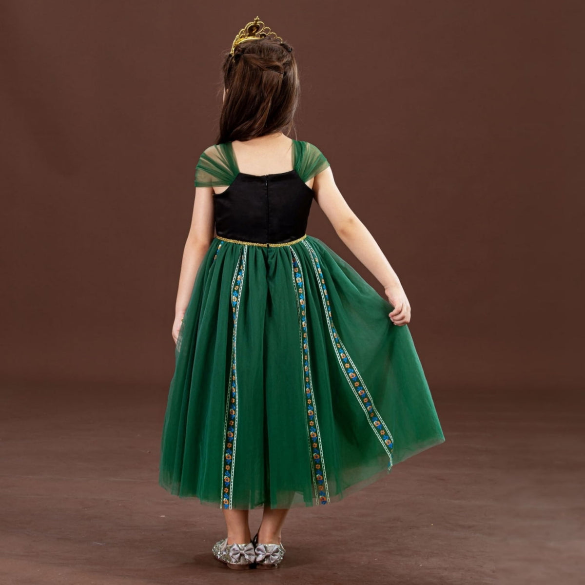 LOEL Girls Princess Dress Fancy Outfit Christmas Birthday Theme Party Fairy Green Dress