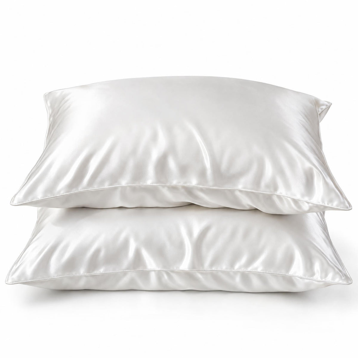 LOEL 30 momme mulberry silk pillowcases, Queen 20x30, set of 2, white