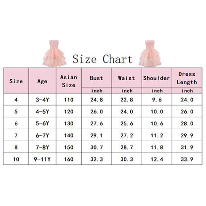 LOEL Girls Pink Ball Gown Witch Dress Princess Dresses Sequin Tulle Dress Wedding Birthday Party Dress Up