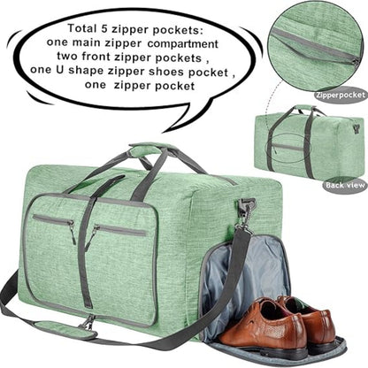 URSOFINE 115L/85L/65L Large Duffle Bag, Foldable Travel Gym Bag with Shoe Compartment, Lightweight Water Repellent Tear Resistant for Camping, Weekender, Overnight Travel