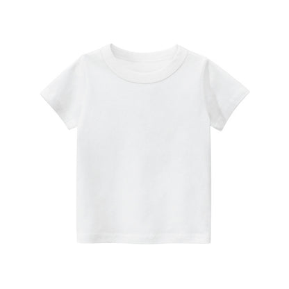 CHOYURME CHONYURM 7 Pack Toddler Boys Solid Short-Sleeve Tee Shirts 100% Cotton Crew Neck T-Shirt for Boys Girls Size 2-7T