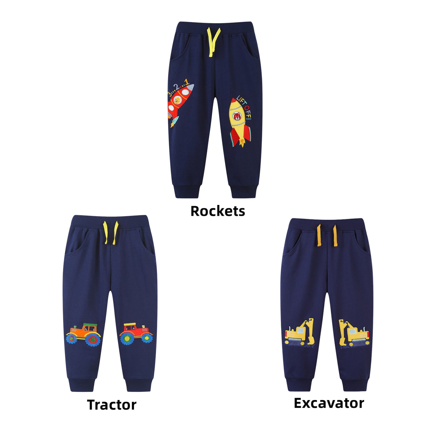 CHOYURME CHONYURM 3 Pack Toddler Boys Sweatpants Cotton Joggers Pants with Pocket and Drawstring