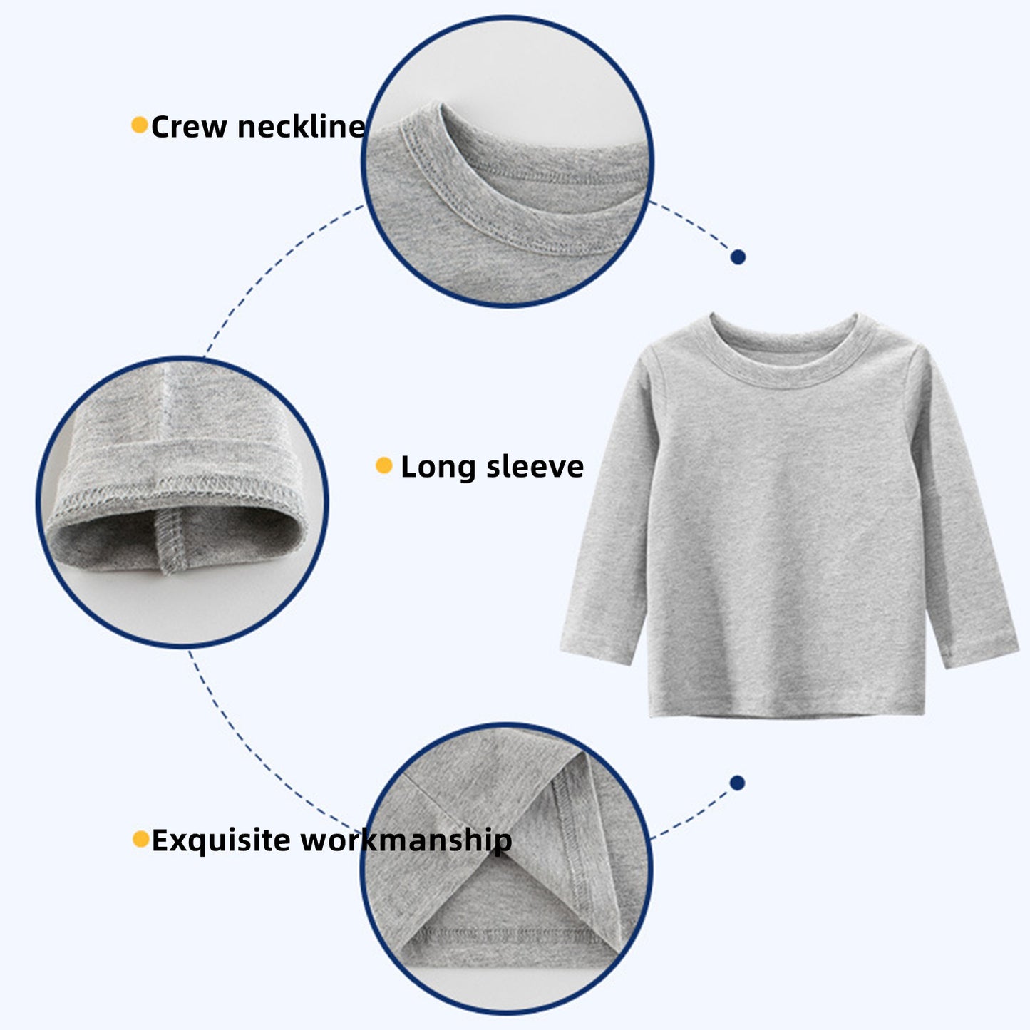 CHOYURME CHONYURM Toddler Boys 4 Packs Long Sleeve Shirts,100% Cotton Casual Crewneck Basic T-Shirt 2-7T