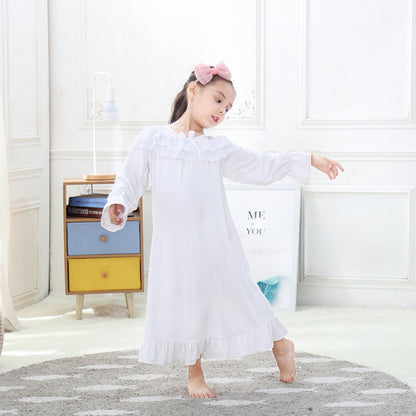 HuaAngel Girl's Nightgown Long Sleeve Princess Pajama Dress Soft Cotton Kids Sleepgown 3t-13 Years