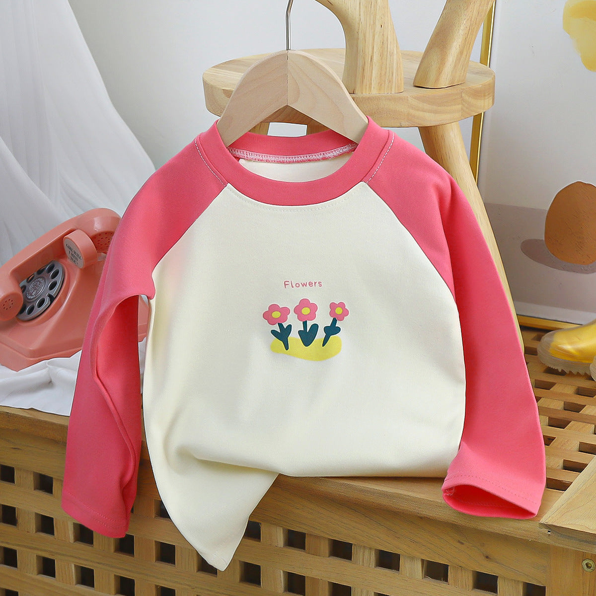 CHOYURME CHONYURM Toddler Girls 4 Packs Long Sleeve Tee Shirts,100% Cotton Casual Crewneck Graphic T-Shirt 2-5T