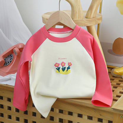 CHOYURME CHONYURM Toddler Girls 4 Packs Long Sleeve Tee Shirts,100% Cotton Casual Crewneck Graphic T-Shirt 2-5T