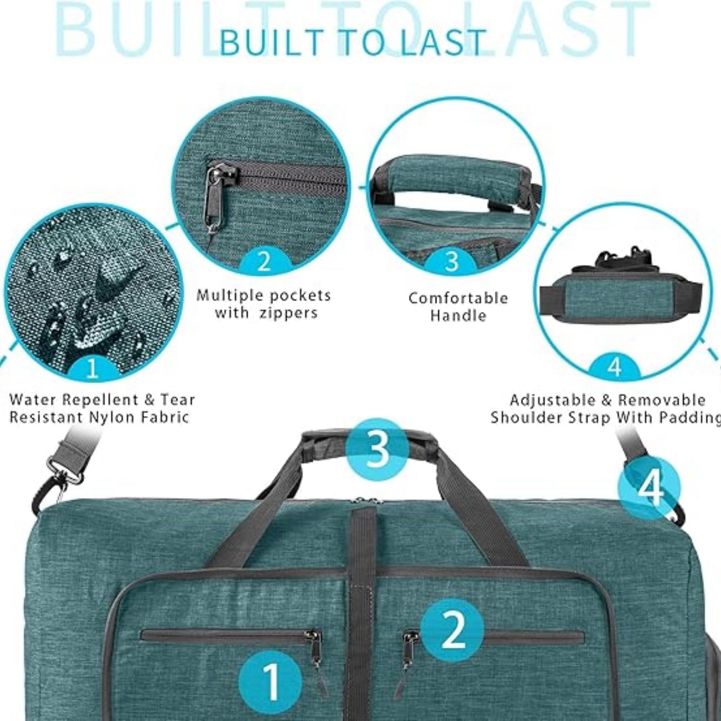 URSOFINE 115L/85L/65L Large Duffle Bag, Foldable Travel Gym Bag with Shoe Compartment, Lightweight Water Repellent Tear Resistant for Camping, Weekender, Overnight Travel