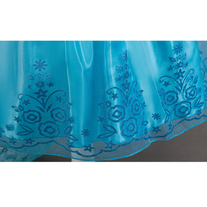 LOEL Girls Princess Dress Christmas Birthday Party Dress up for Toddler Long Sleeve Sequin Blue Fancy Outfit