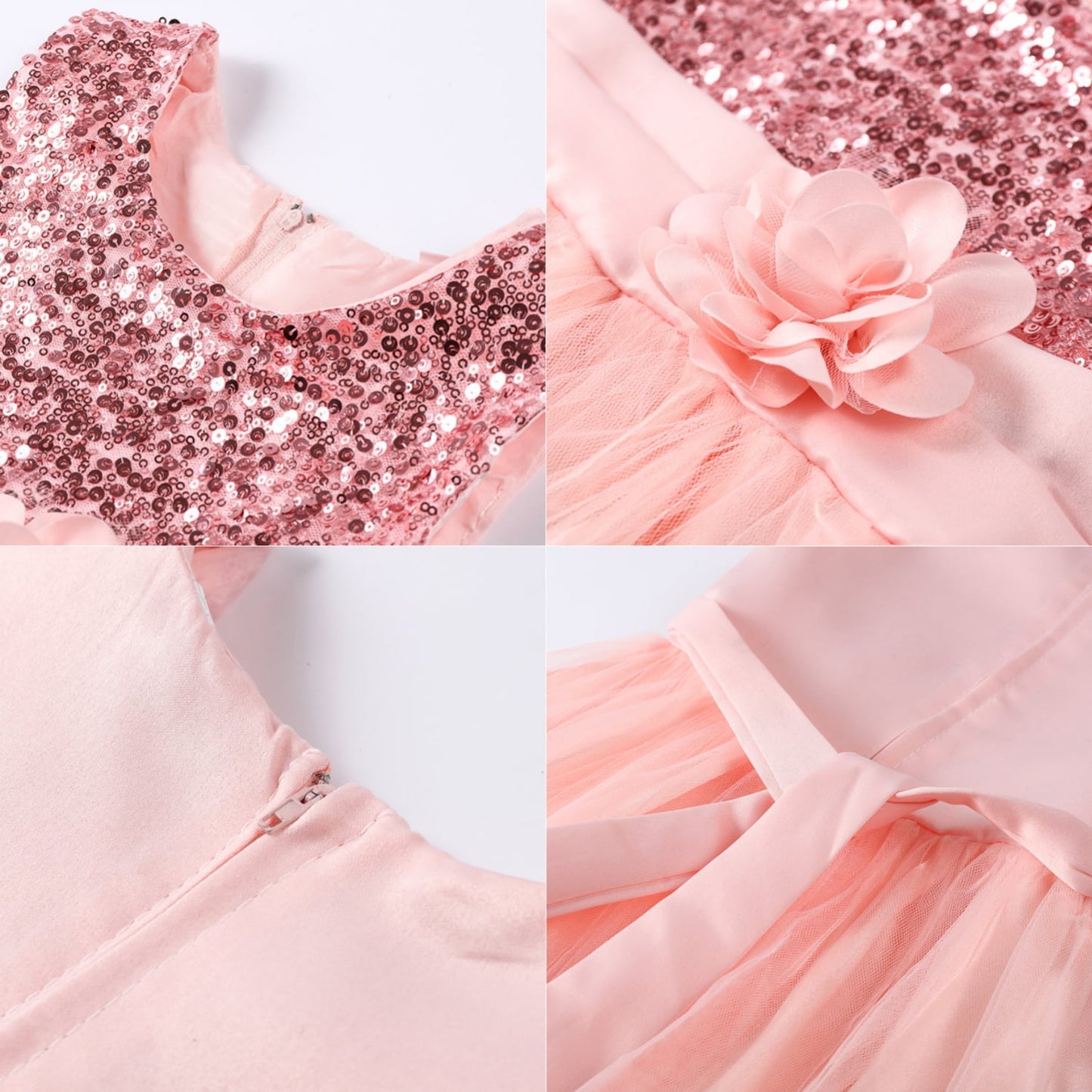 HAWEE Flower Girls Dress Sleeveless Sequin Tutu Princess Dress Birthday Party Pageant Ball Gown for Age 3-10 Years Old