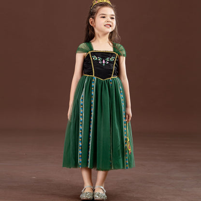 LOEL Girls Princess Dress Fancy Outfit Christmas Birthday Theme Party Fairy Green Dress