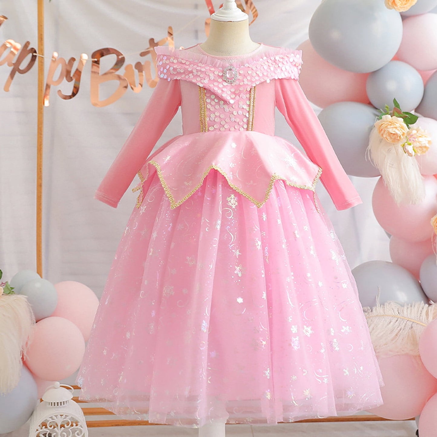 KAWELL Sleeping Beauty Aurora Costume Princess Costume Halloween Party Dress Up Cosplay