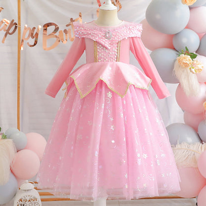 KAWELL Sleeping Beauty Aurora Costume Princess Costume Halloween Party Dress Up Cosplay