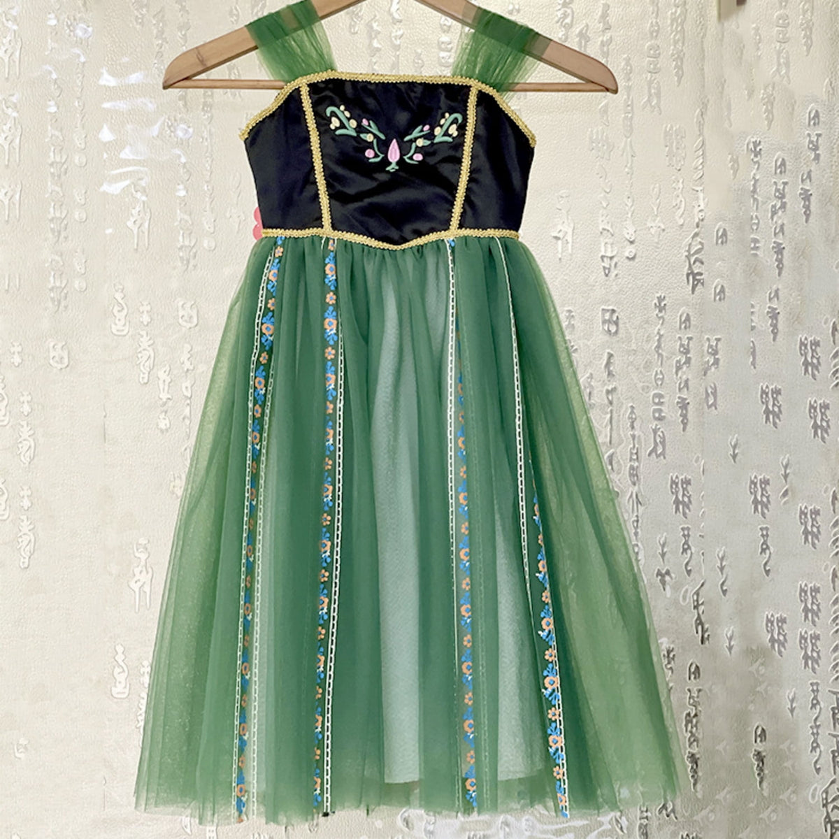 LOEL Girls Princess Dress Fancy Outfit Christmas Birthday Theme Party Fairy Green Dress