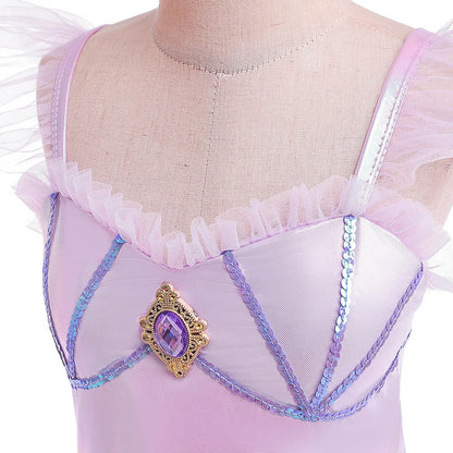 HAWEE Mermaid Dress for Girls - Mermaid Fancy Costume Halloween Princess Dresses for Girls 3-10 Birthday Gift