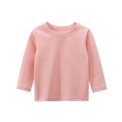 LOEL Toddler Girls 3 Packs Long Sleeve Shirts,100% Cotton Casual Crewneck Basic T-Shirt 2-7T