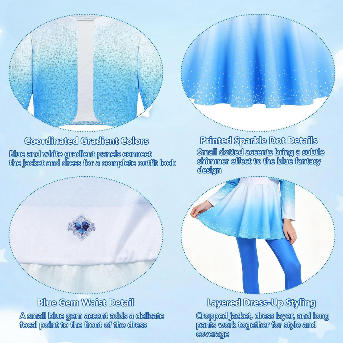 LOEL Kids Halloween Costume Blue — view 4