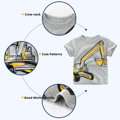 CHOYURME CHONYURM Toddler Boys Summer Cotton Short-Sleeve Graphic T-shirt,Pack of 3