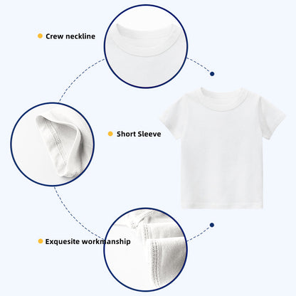CHOYURME CHONYURM 7 Pack Toddler Boys Solid Short-Sleeve Tee Shirts 100% Cotton Crew Neck T-Shirt for Boys Girls Size 2-7T