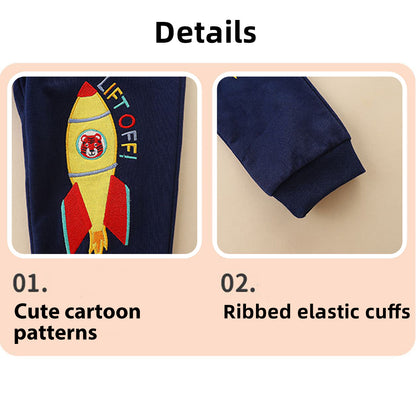CHOYURME CHONYURM 3 Pack Toddler Boys Sweatpants Cotton Joggers Pants with Pocket and Drawstring