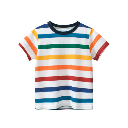 CHOYURME CHONYURM Toddler Boys Summer Cotton Short-Sleeve Graphic T-shirt,Pack of 3