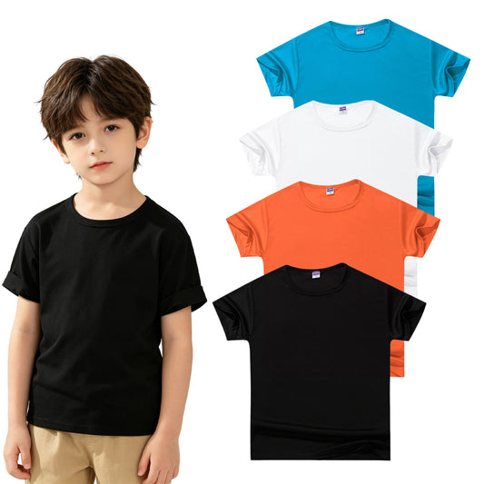 HuaAngel Boys Girls Quick Dry T-Shirts 5 Pack Short Sleeve Athletic Tees Age 4-12