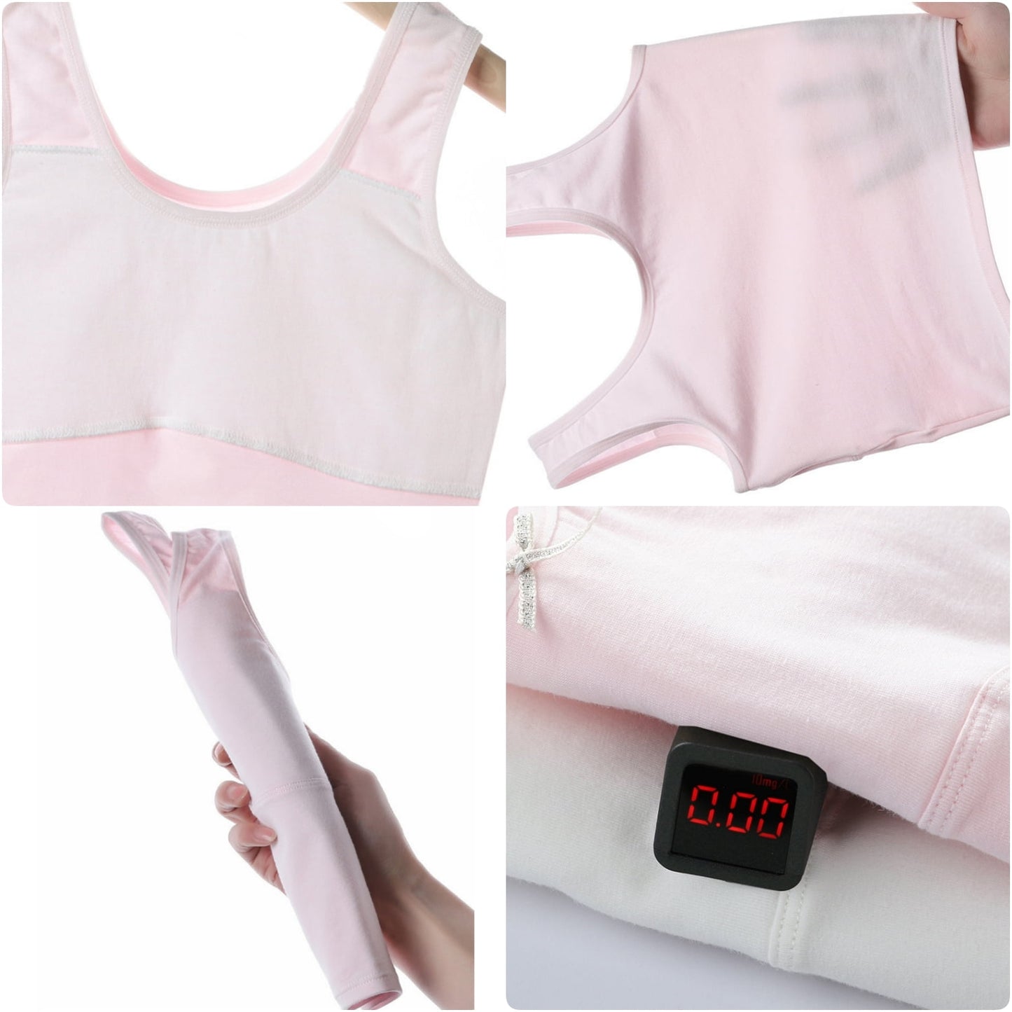 HAWEE Girls Crop Tops Undershirts Cotton Training Bra Sports Bralette Solid Vest for Kids Teens 7-14Y, 4 Pack