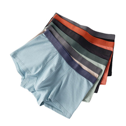 Phenas Mens Trunks Underwear Cotton Boxer Briefs Short Leg Comfortable Underpants 4 Pack