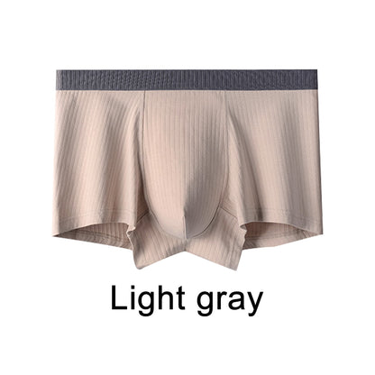 Phenas Mens Trunks Underwear Cotton Boxer Briefs Short Leg Comfortable Underpants 4 Pack