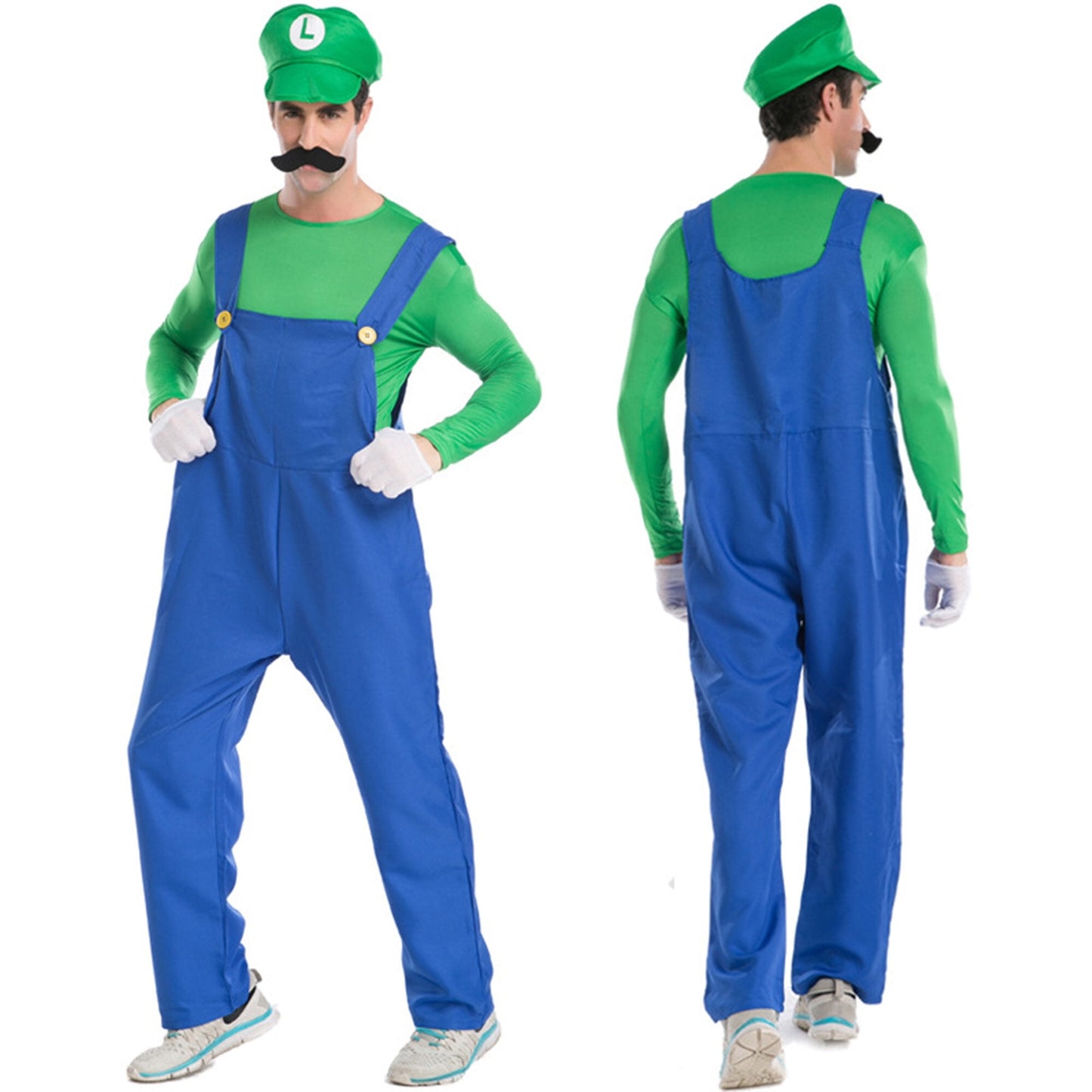 KAWELL Super Bros Costume for Adults Unisex Cap Gloves Fake Accessory Kit for Cosplay Halloween for Women Men
