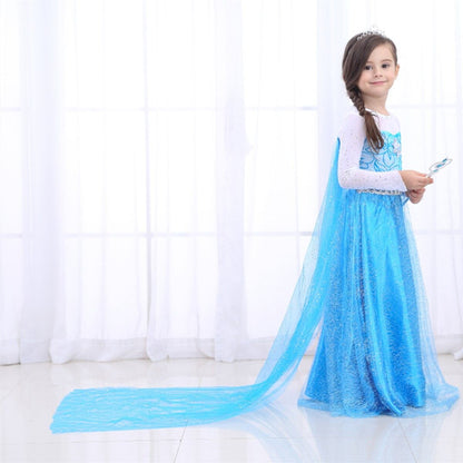 LOEL Girl's Princess Dress Blue Fairy Dress Christmas Birthday Dress Up