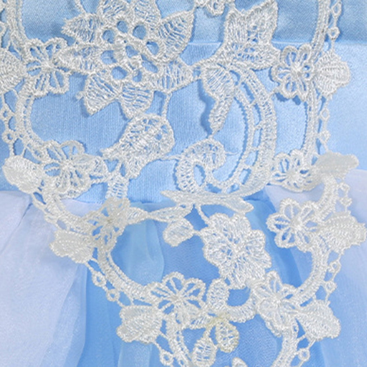 HAWEE Blue Princess Dress for Girls Puffy Sleeve Princess Costume Halloween Cosplay Party Fancy Dress(2-12Y)