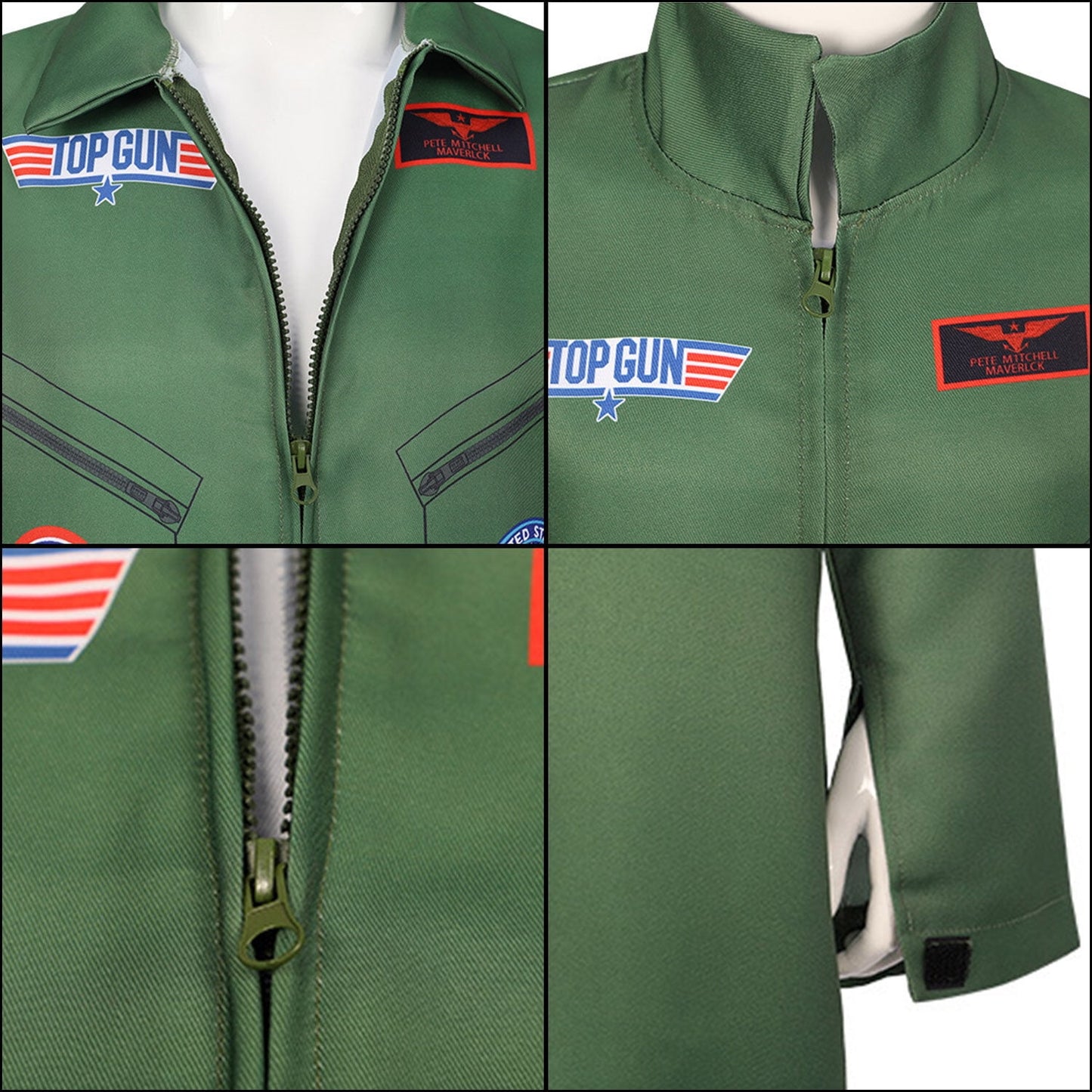 URSOFINE Kids Fighter Pilot Costume - Air Force Flight Suit Roleplay Dress Up with Aviator Accessories for Girls Boys