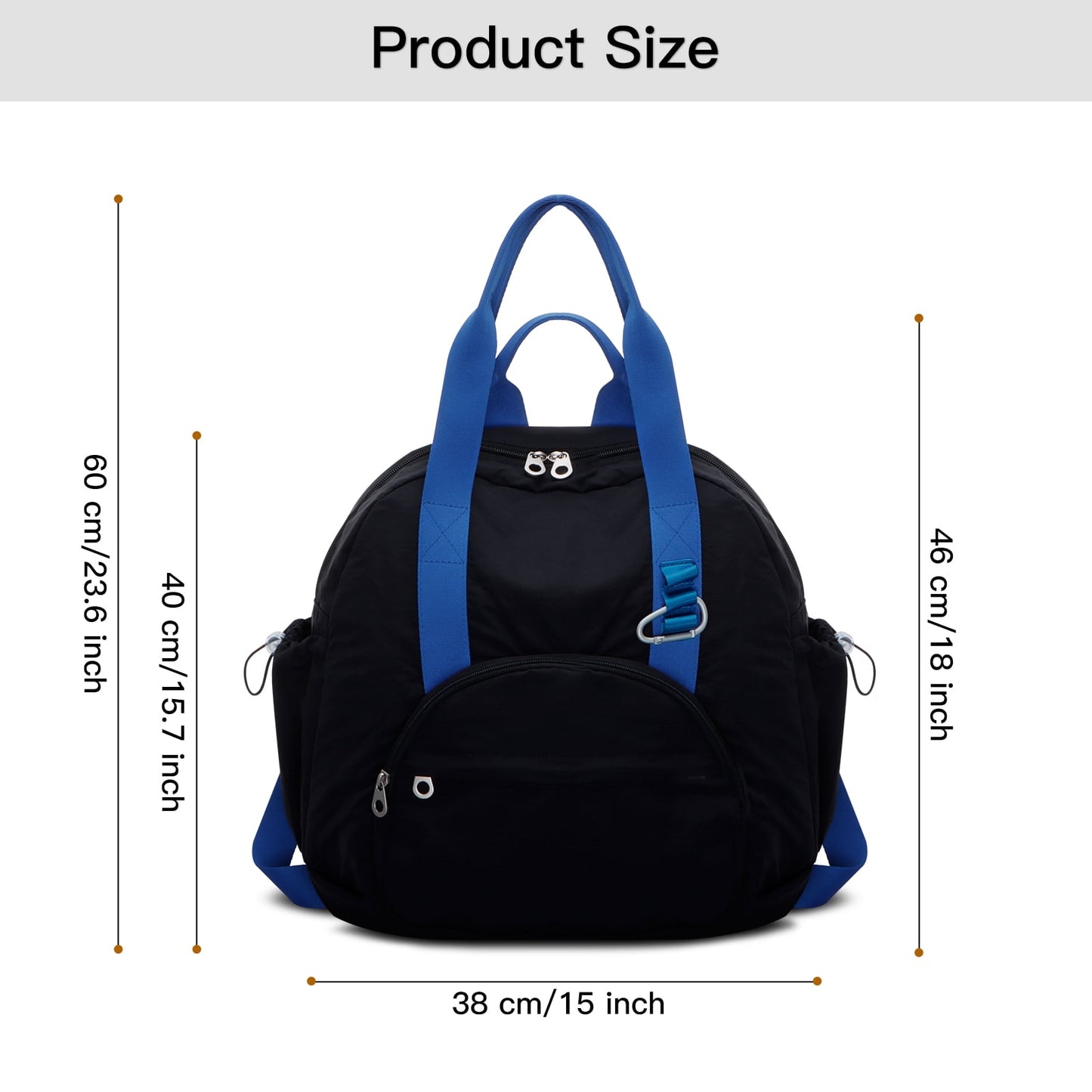 URSOFINE 2-in-1 Recycled Nylon Convertible Backpack Tote Purse for Women, Water-Resistant Handbag with Wet Pocket, Lightweight Foldable Daypack for Commute, College, Gym, and Weekend Travel
