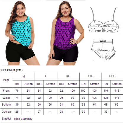 Women's Plus Size Swimwear Tankini Swimdress Two Piece Bathing Suit Tummy Control Swimsuit，Light Blue
